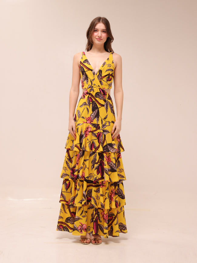Nature’s Eloquence Tiered Maxi Dress