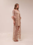 Lumière Feather Embellished Robe Set