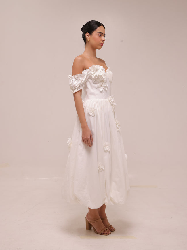 Fleur Off-Shoulder Midi Dress