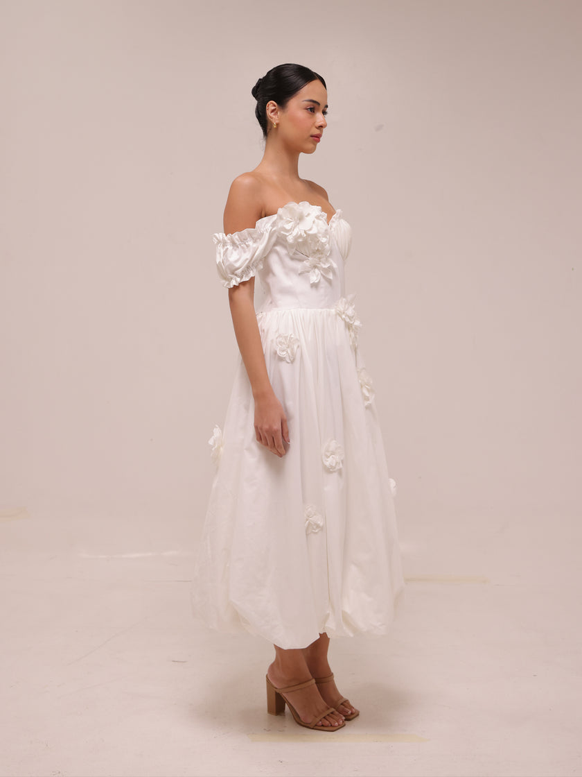 Fleur Off-Shoulder Midi Dress
