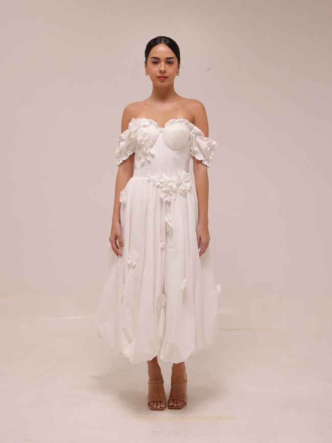 Fleur Off-Shoulder Midi Dress