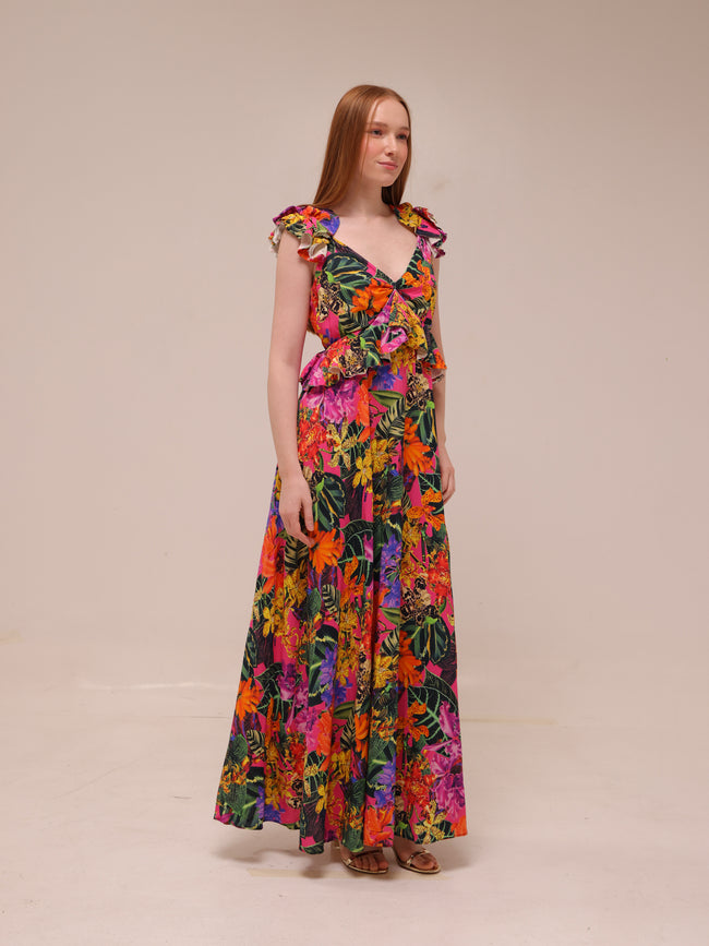 Solara Jungle Maxi Dress