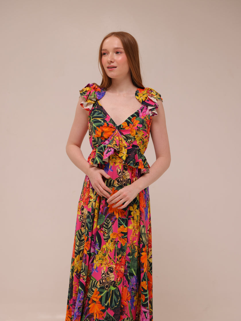 Solara Jungle Maxi Dress