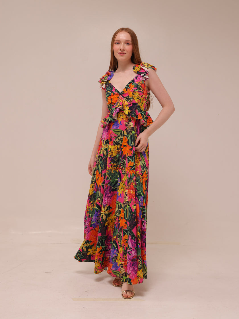 Solara Jungle Maxi Dress