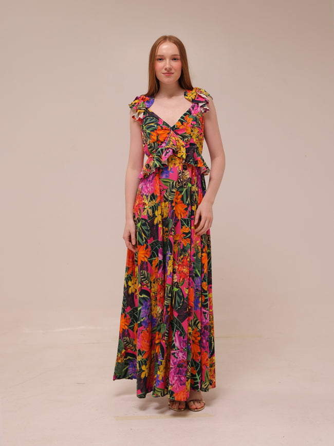 Solara Jungle Maxi Dress