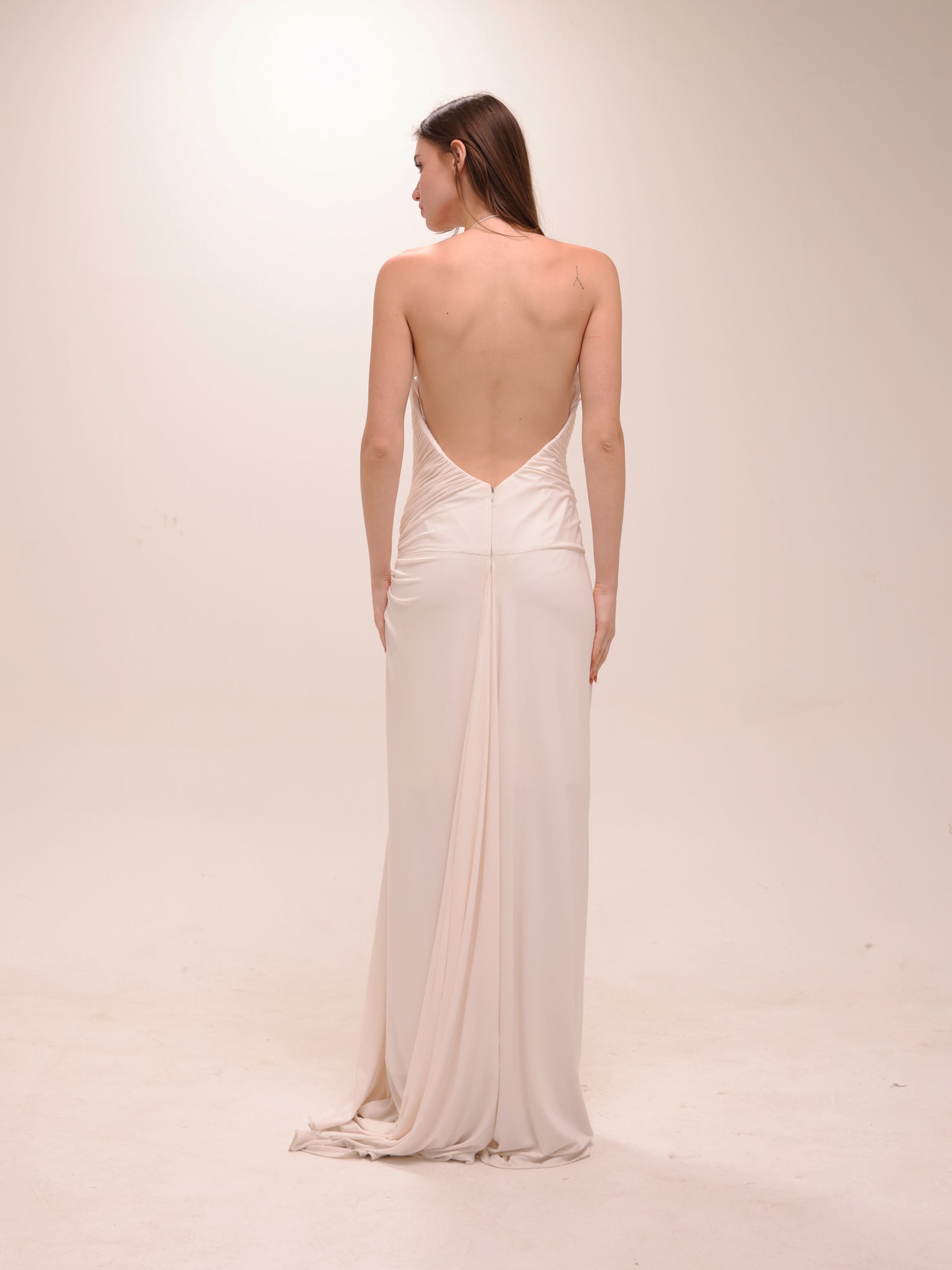 Ruched Halter Gown