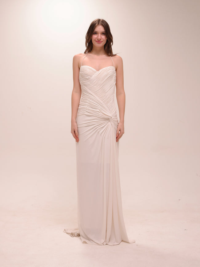 Ruched Halter Gown