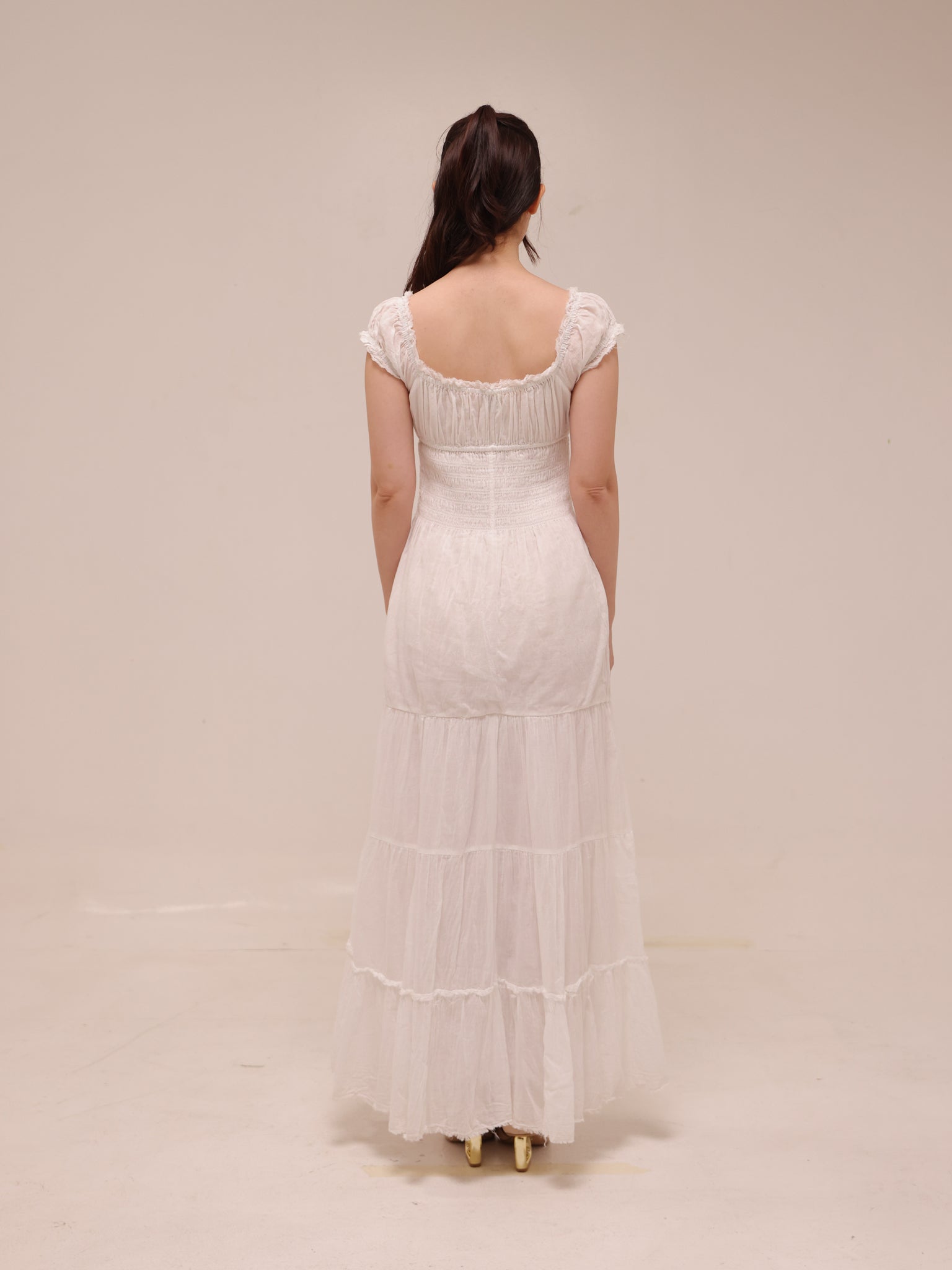 Sienna Cotton Smocked Milkmaid Maxi Dress
