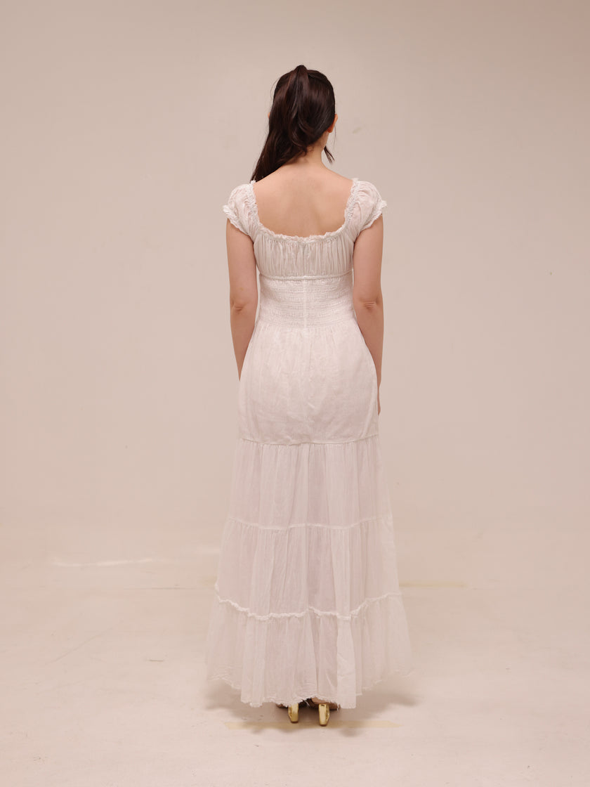Sienna Cotton Smocked Milkmaid Maxi Dress
