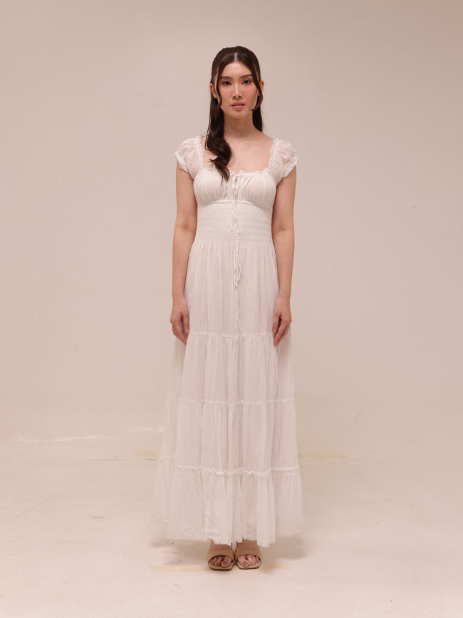 Sienna Cotton Smocked Milkmaid Maxi Dress