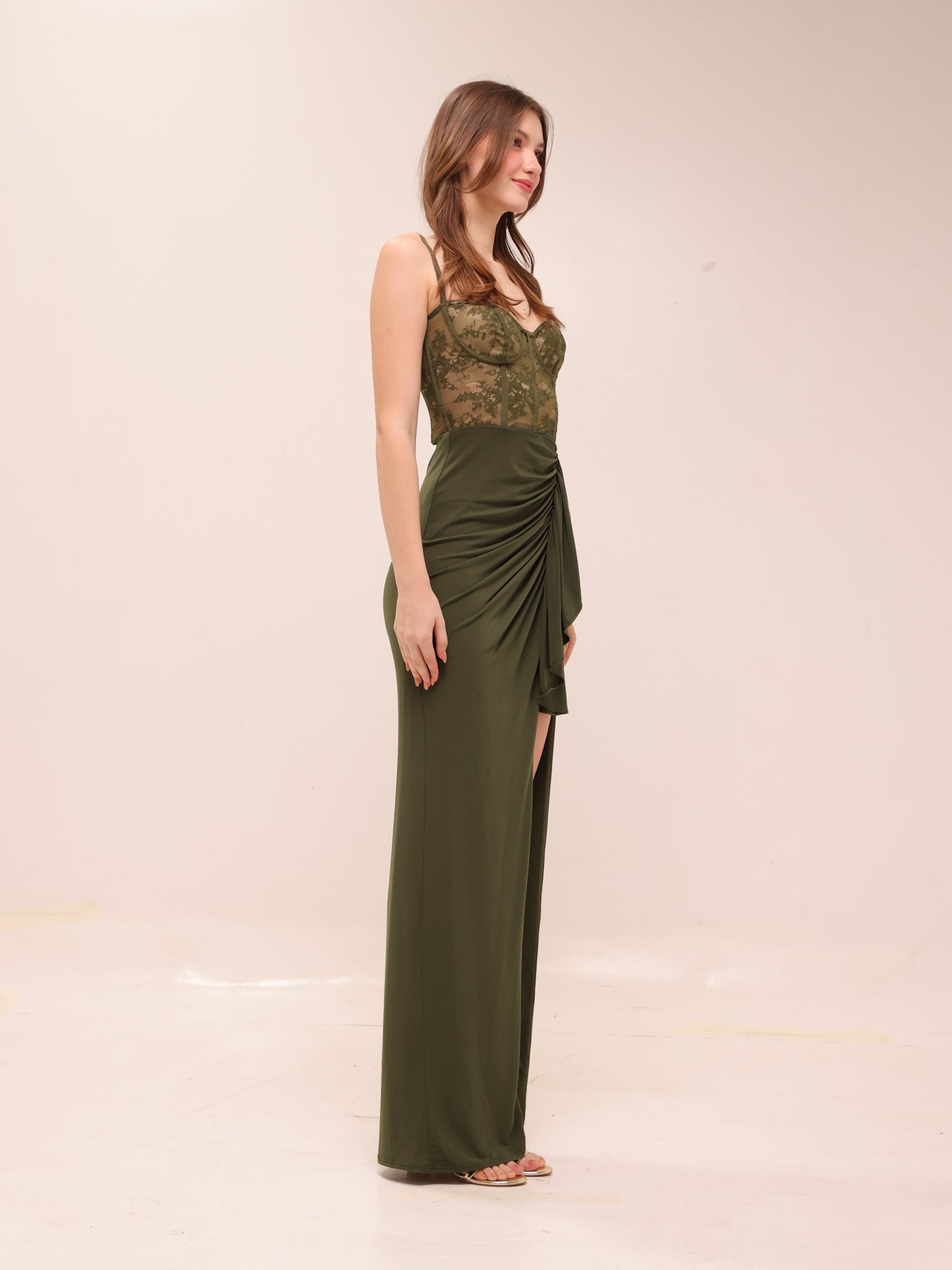 Willow Gown In Olive Green