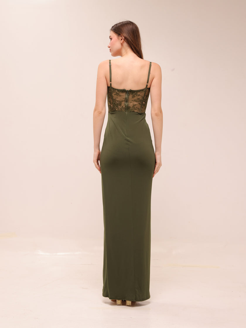 Willow Gown In Olive Green