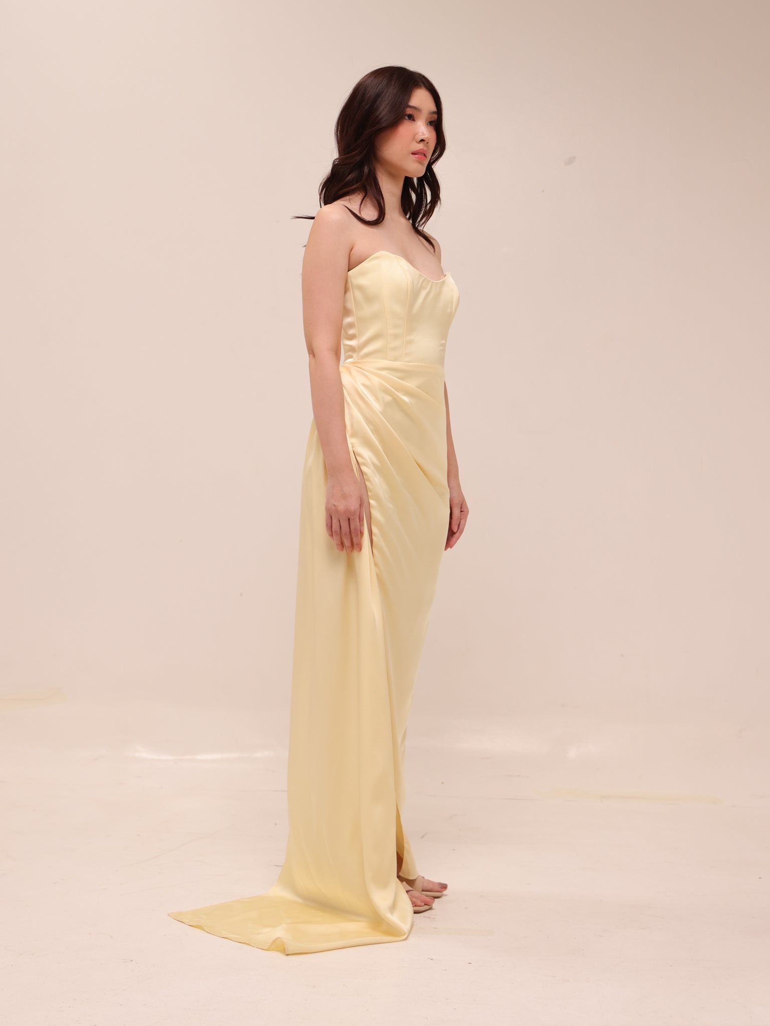 Bita Gown in Butter Yellow