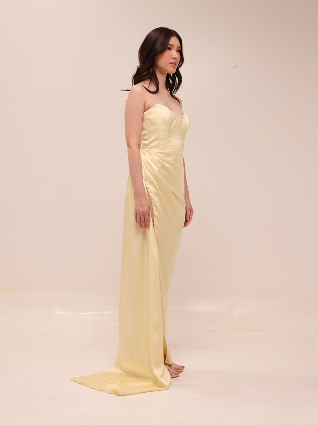 Bita Gown in Butter Yellow