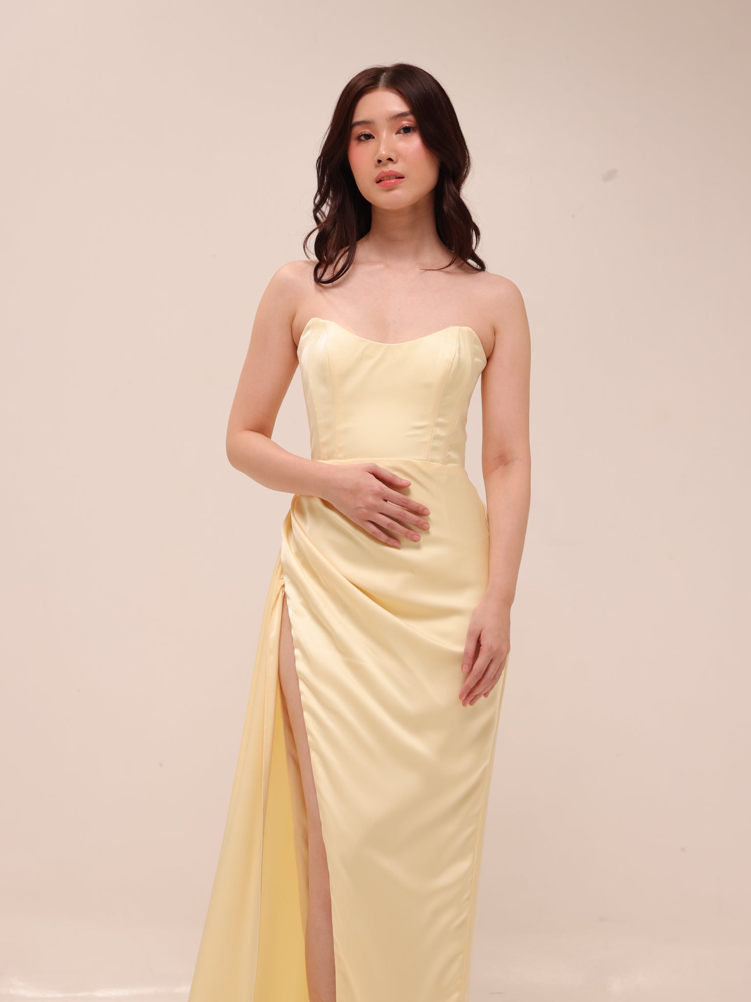 Bita Gown in Butter Yellow