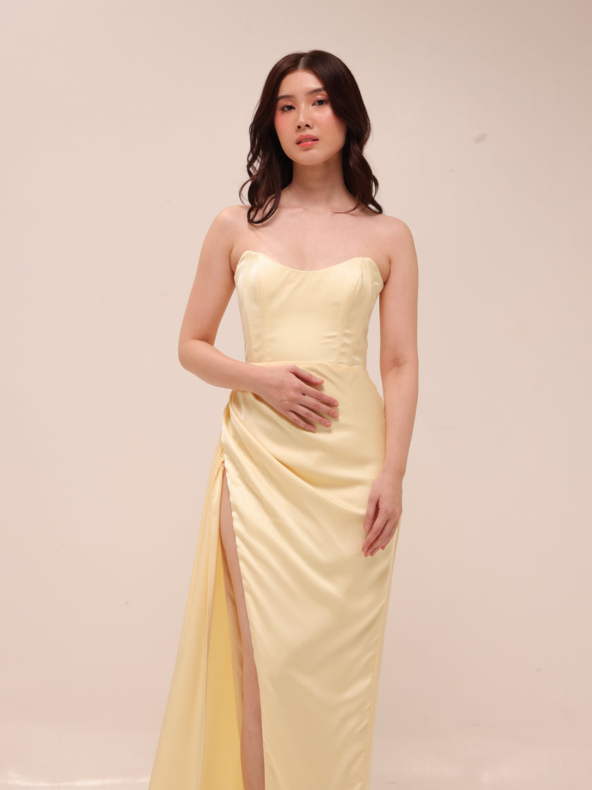 Bita Gown in Butter Yellow