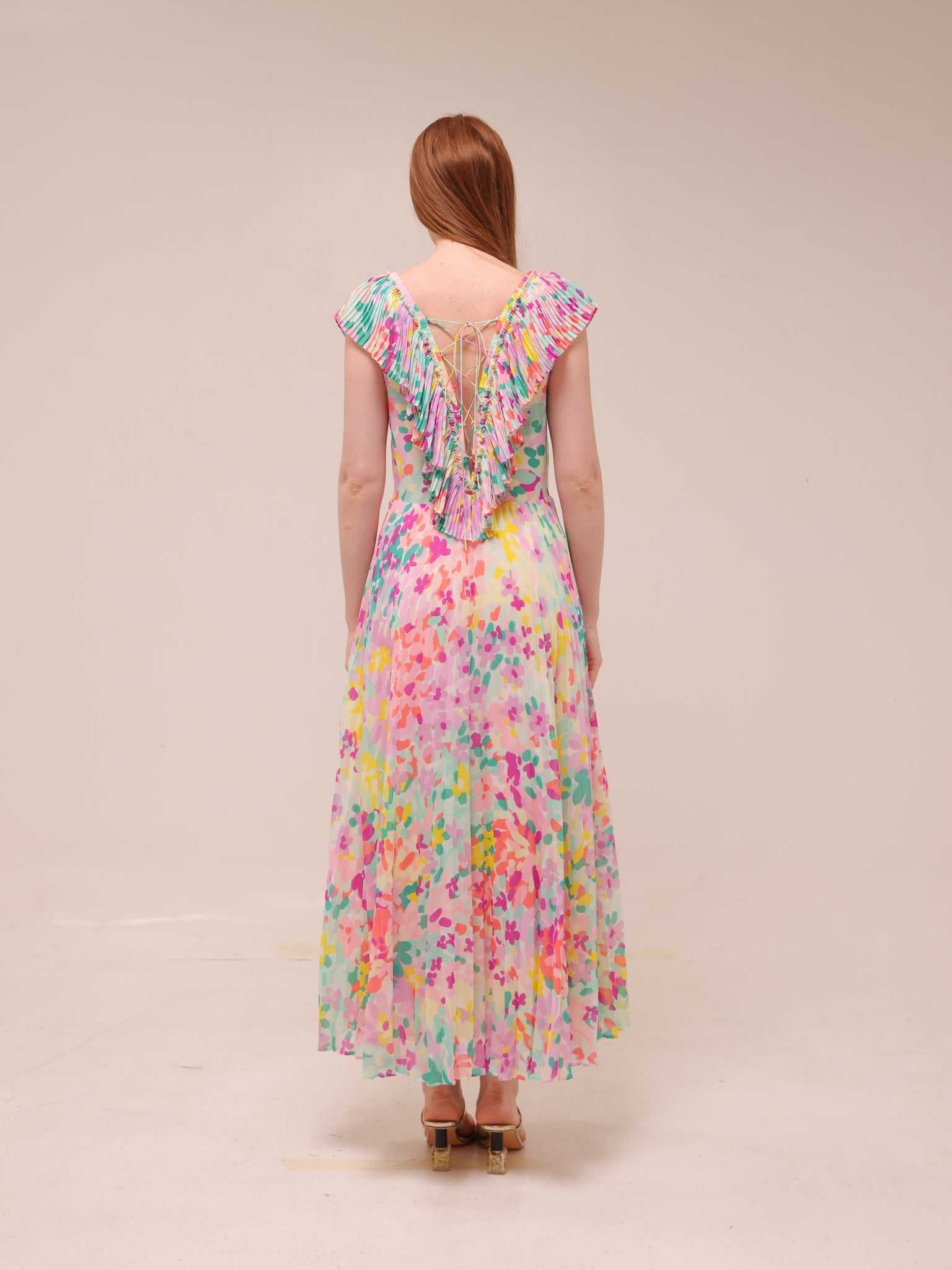 Painted Petals Pleated Dress