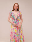 Painted Petals Pleated Dress