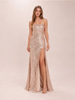 Lavish Lover Rose Gold Strapless Sequin Maxi Dress