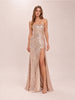 Lavish Lover Rose Gold Strapless Sequin Maxi Dress