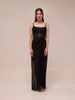 Sheer Lace Draped Maxi Dress