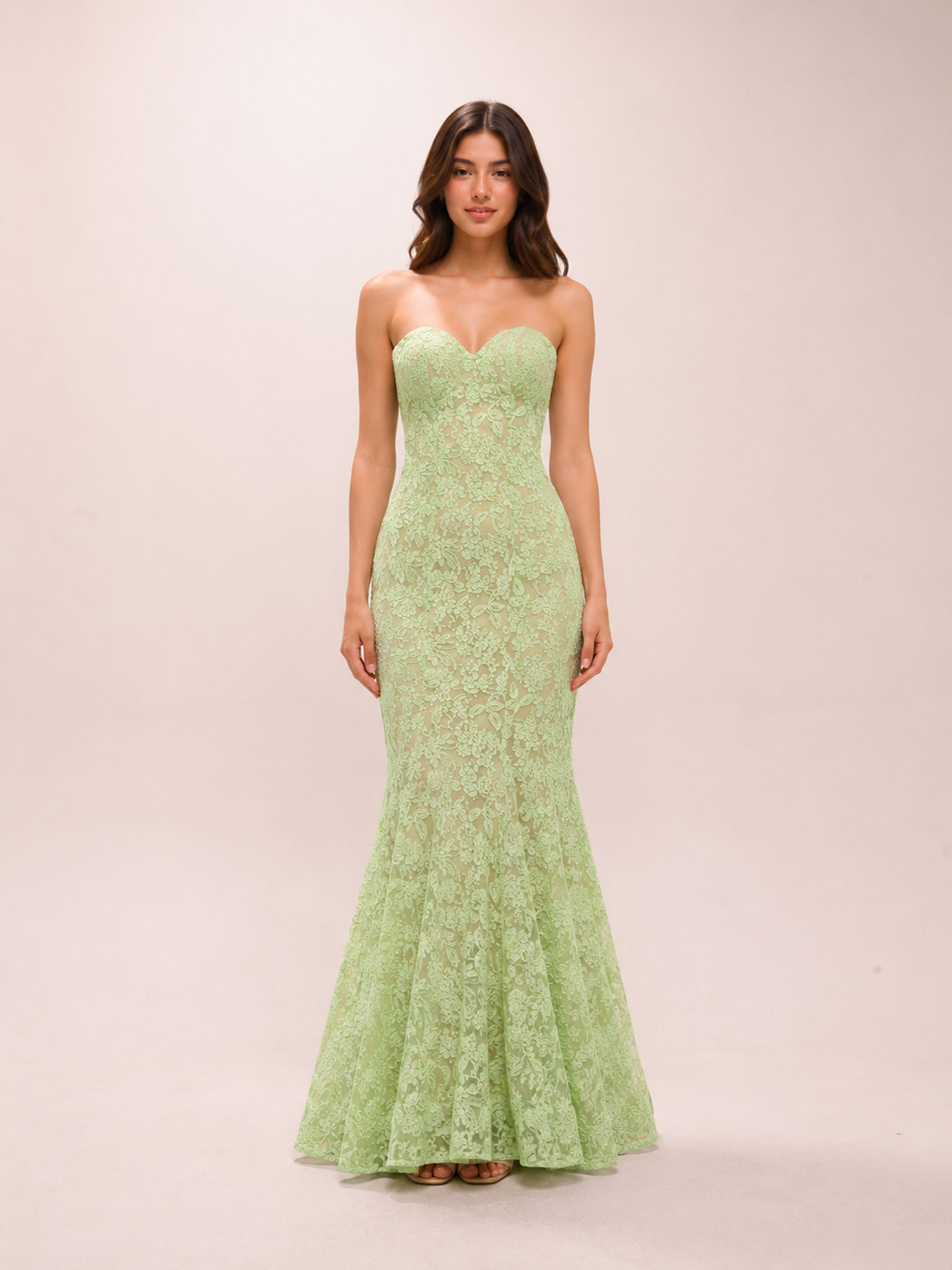 Lime Green Lace Gown