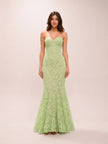 Lime Green Lace Gown