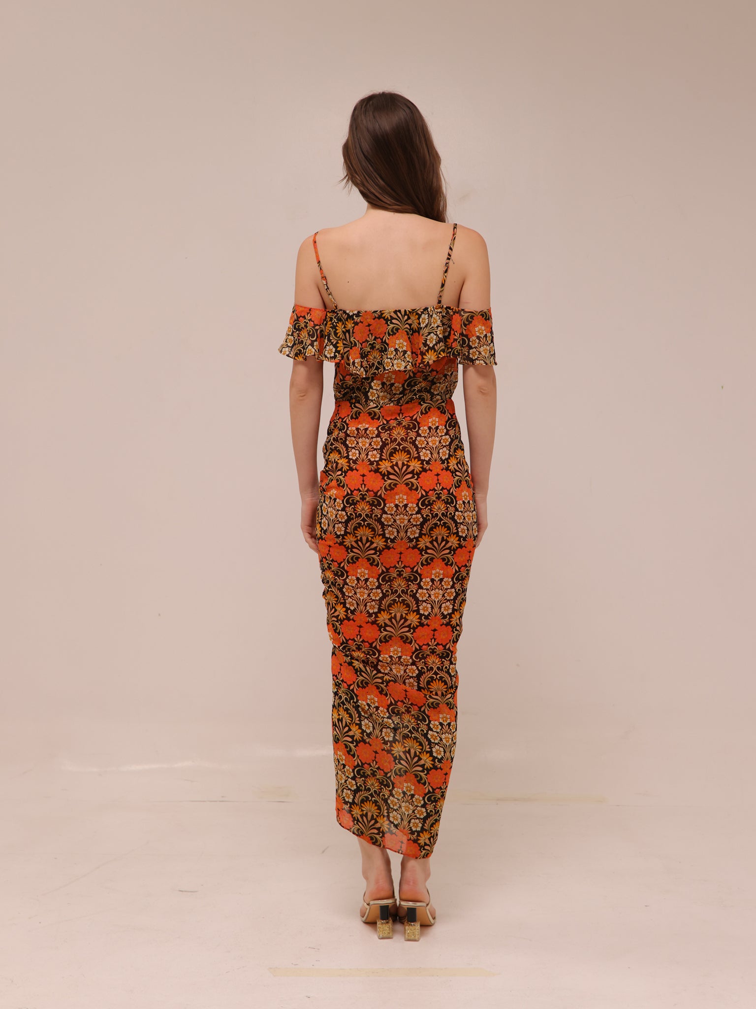 Sorelle Floral Ruffle Midi