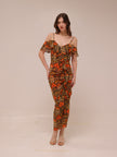 Sorelle Floral Ruffle Midi