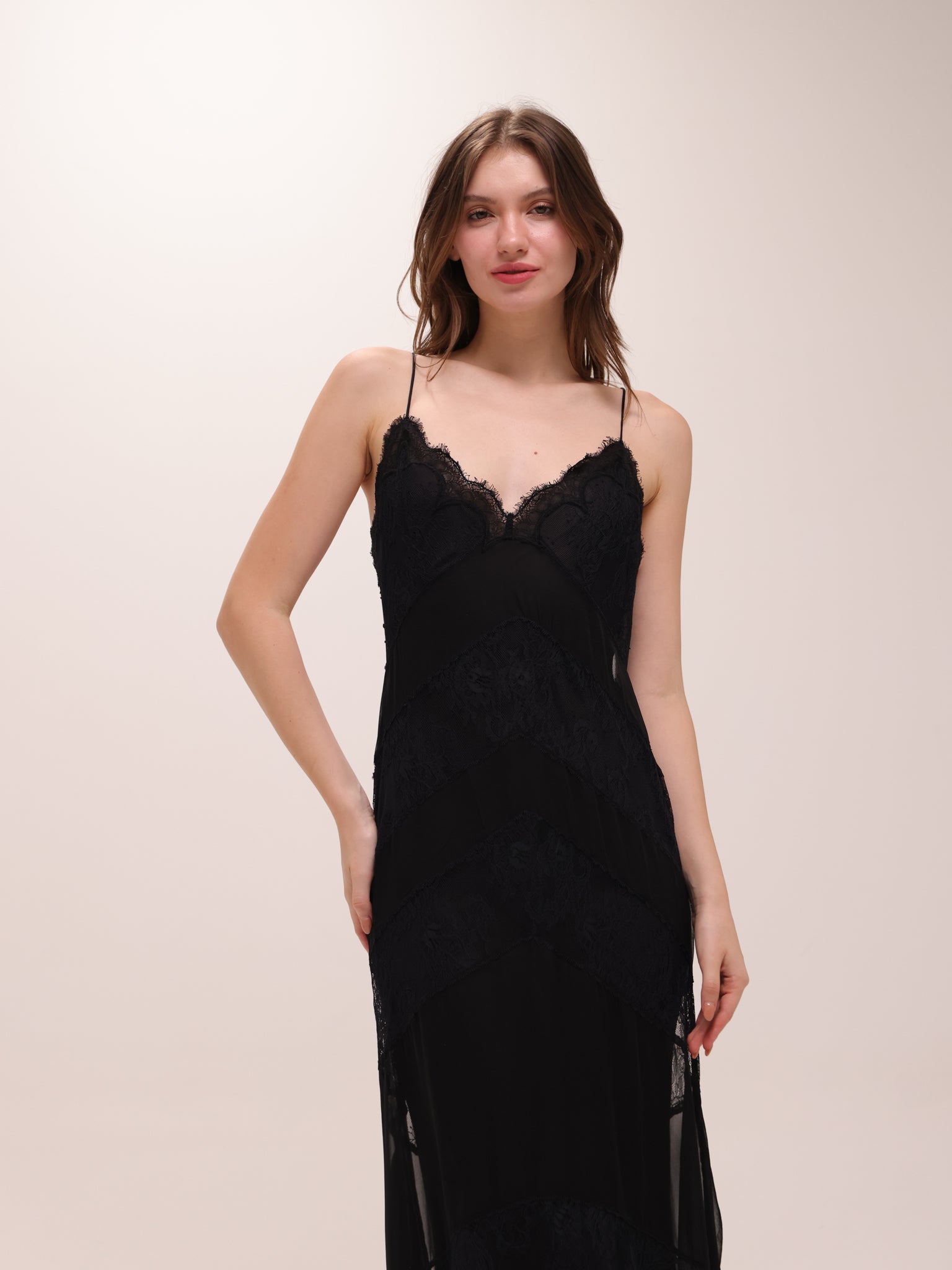 Astra Silk Lace Maxi Dress