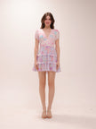 Spirea Tiered Chiffon Minidress in Sunset