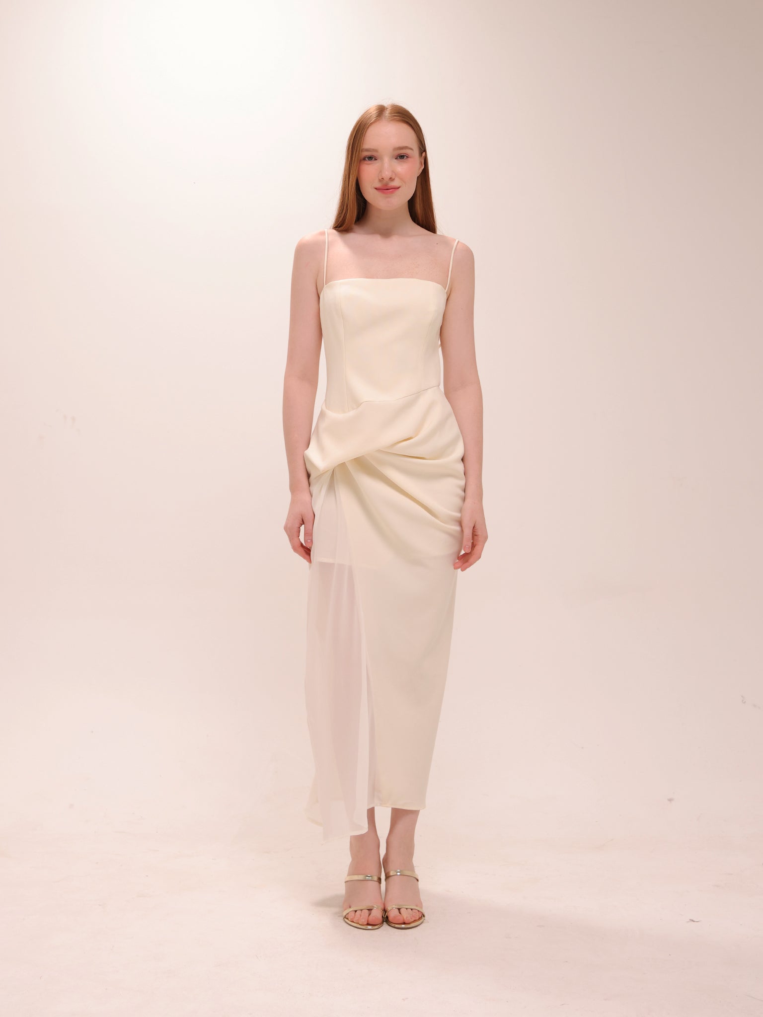 Fanny Drape Dress in White