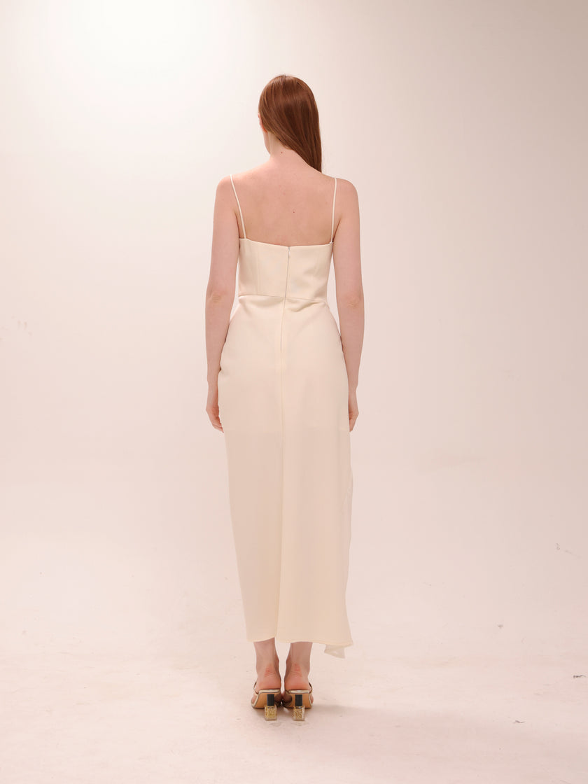 Fanny Drape Dress in White