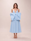 Helena Bow Dress in Powder Blue