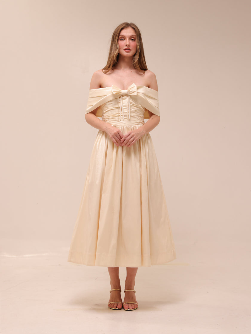 Emalie Off-Shoulder Midi Dress