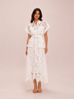 Audrey Lace Pocket Shirt Midi Dress