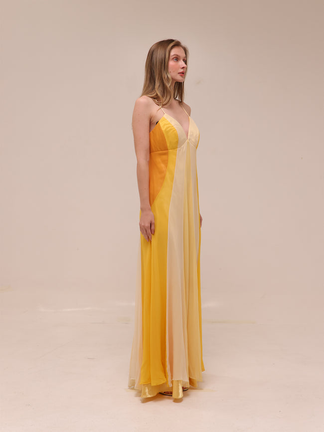 Ombre Chiffon Maxi Dress
