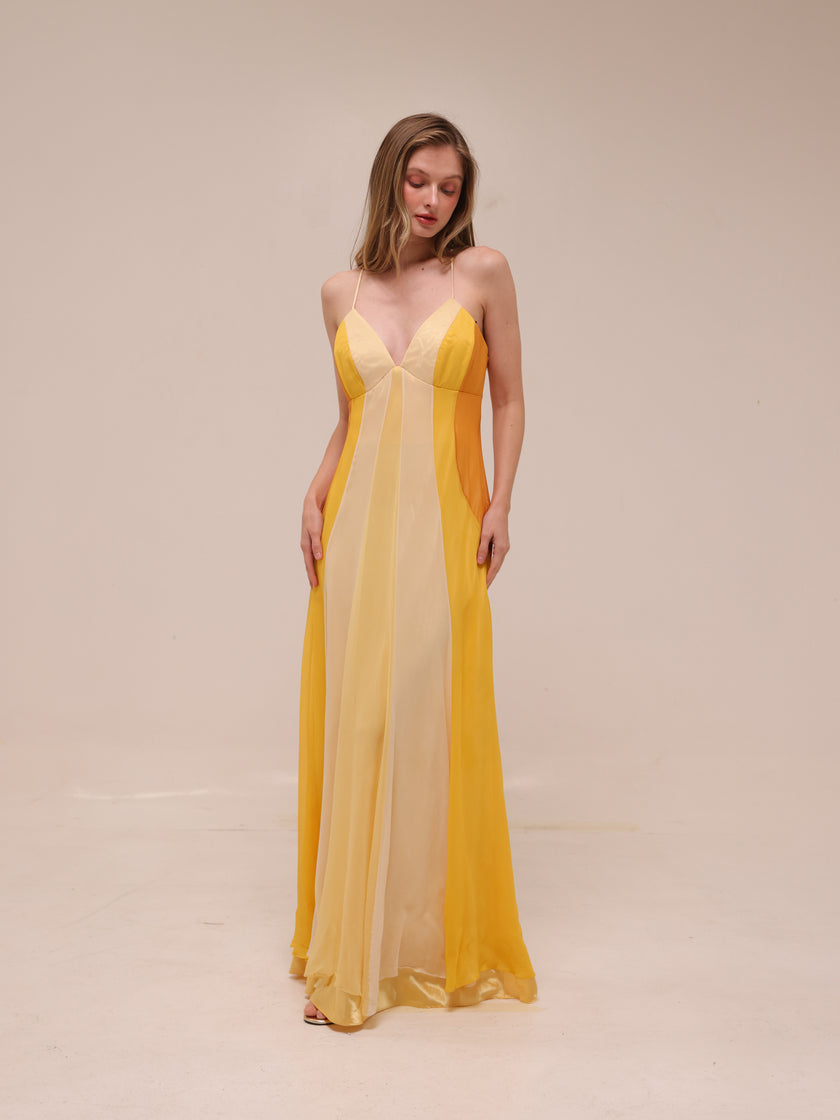 Ombre Chiffon Maxi Dress