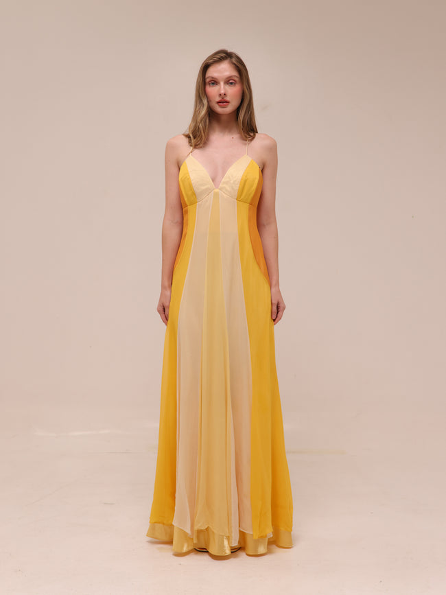 Ombre Chiffon Maxi Dress
