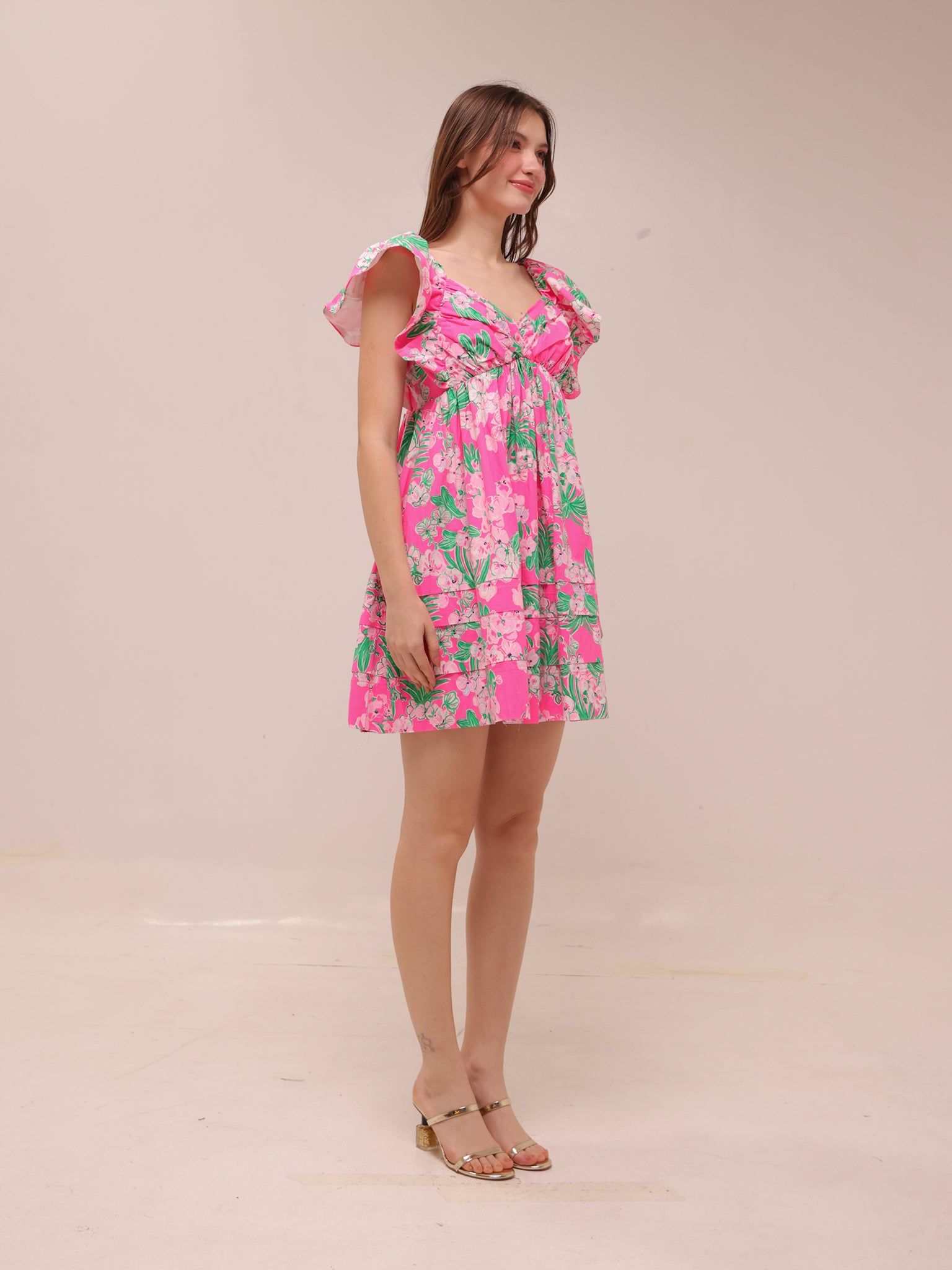 Floral Ruffle Mini Dress