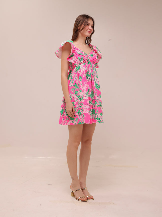 Floral Ruffle Mini Dress