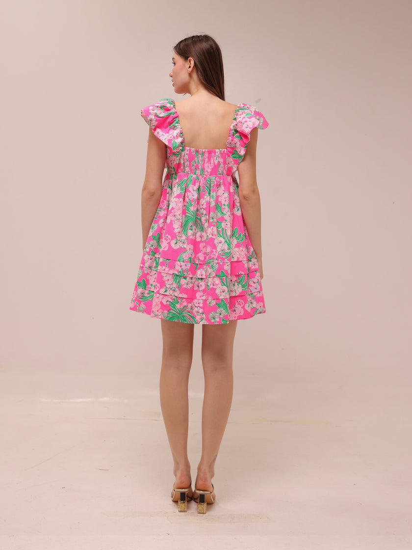 Floral Ruffle Mini Dress