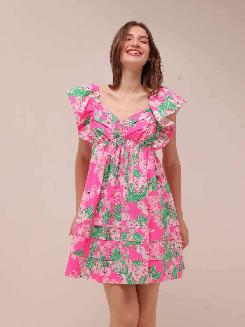 Floral Ruffle Mini Dress