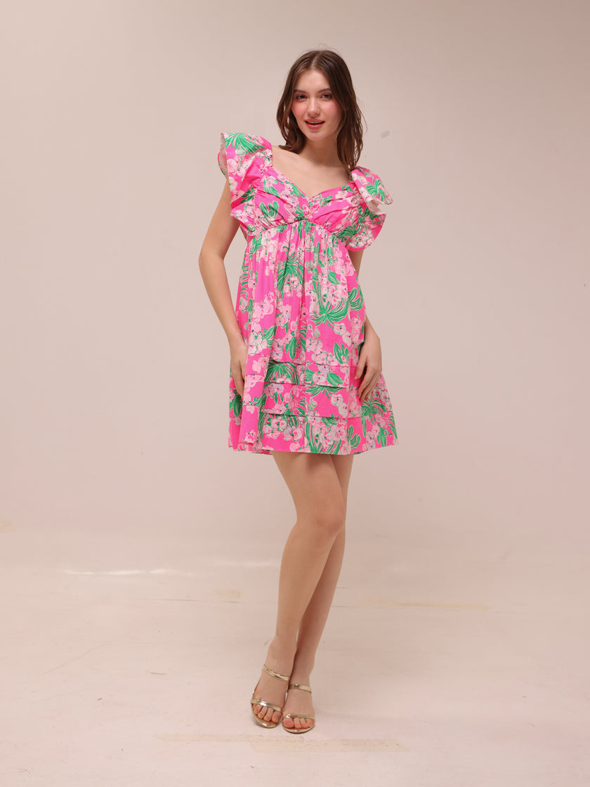 Floral Ruffle Mini Dress