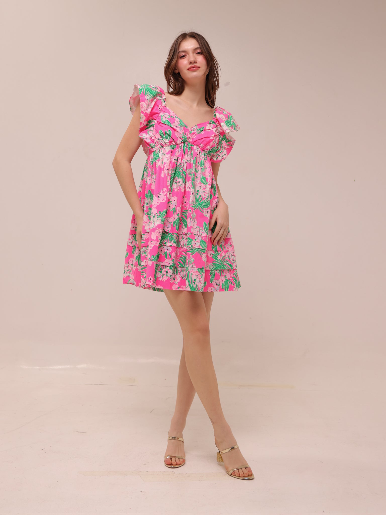 Floral Ruffle Mini Dress