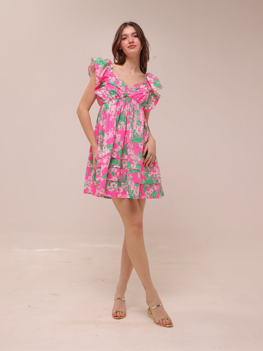 Floral Ruffle Mini Dress
