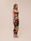 Rachel Cowl Neck Slip Dress Opulent Print in Mystic