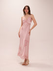 Sorone Satin Lace Maxi Slip Dress