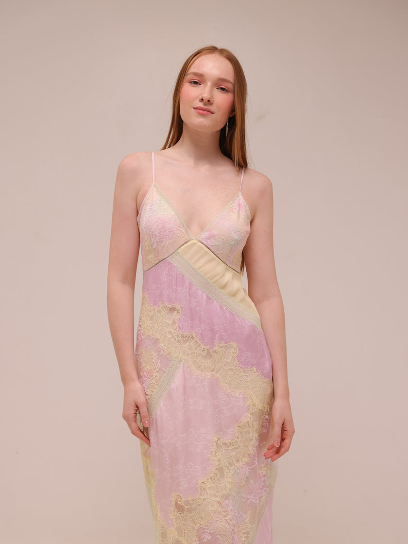 Bancila Lace Patchwork Maxi Dress