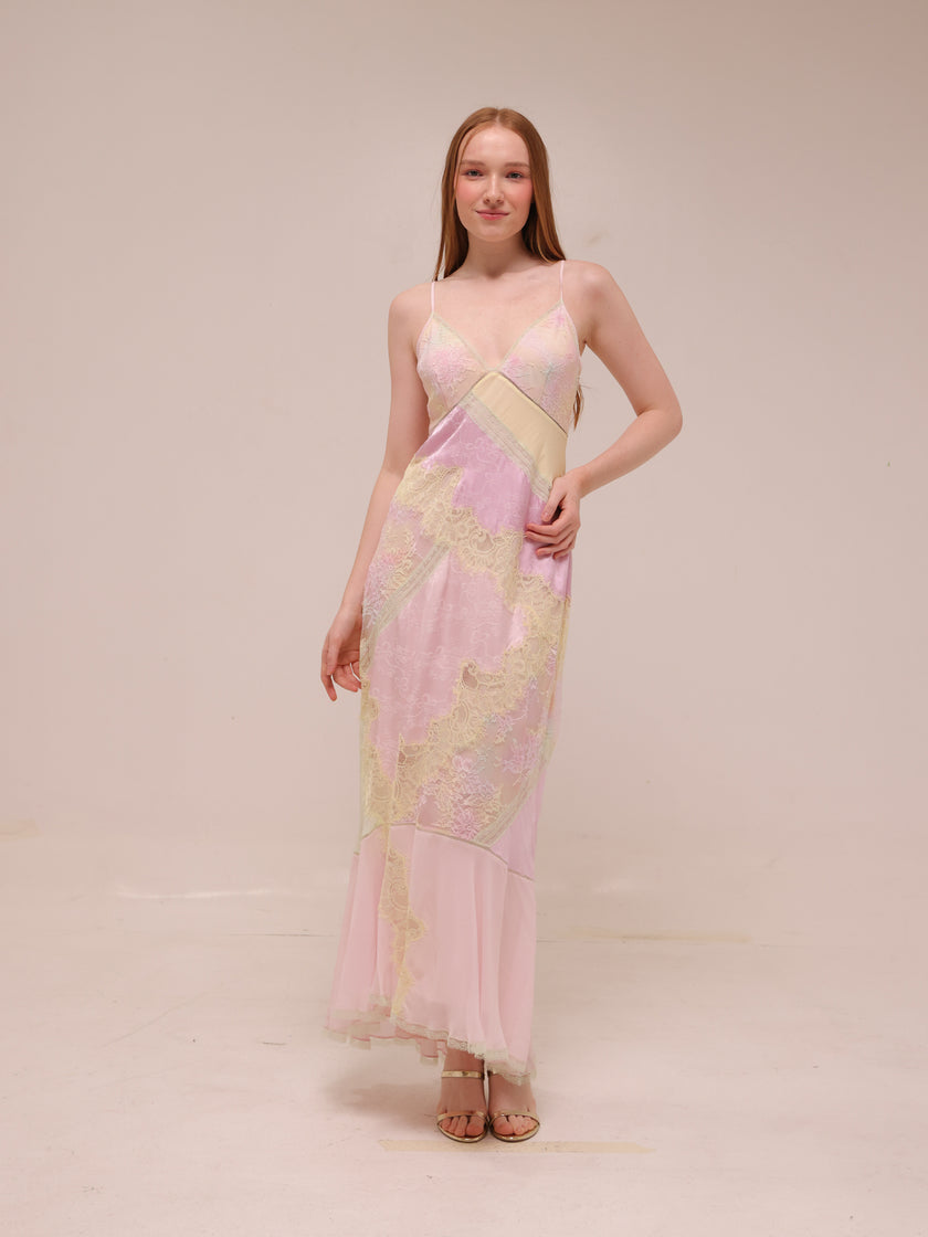 Bancila Lace Patchwork Maxi Dress